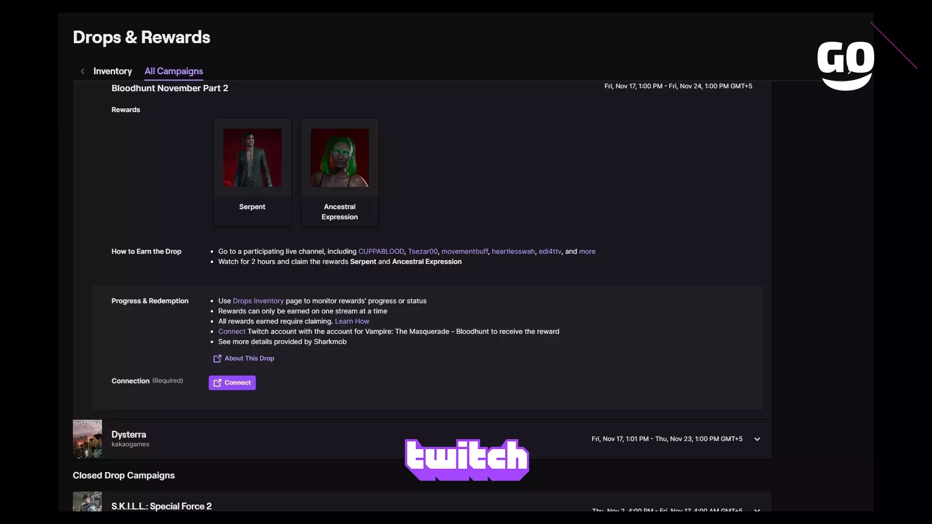 Новые Игровые Подарки на Twitch: Bloodhunt November Part 2 в Vampire: The Masquerade — Bloodhunt