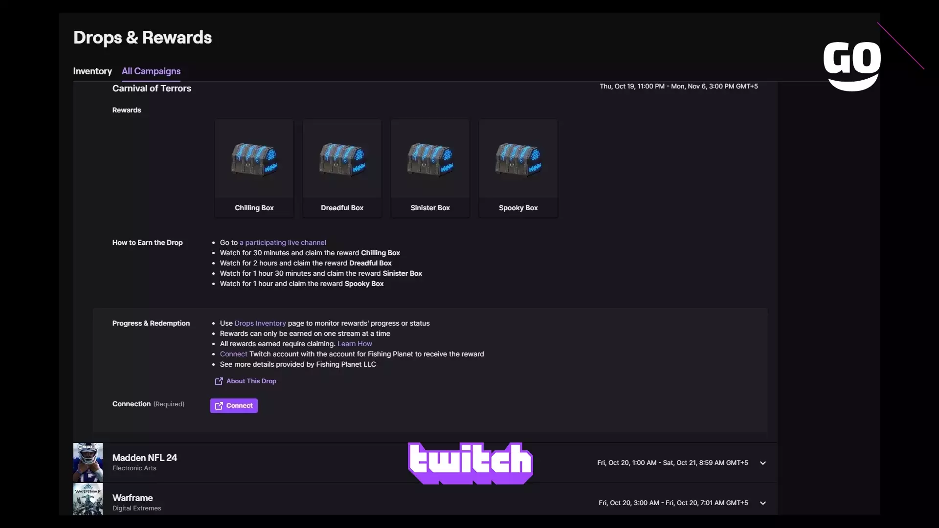 Получи игровые бонусы Carnival of Terrors для Fishing Planet на Twitch