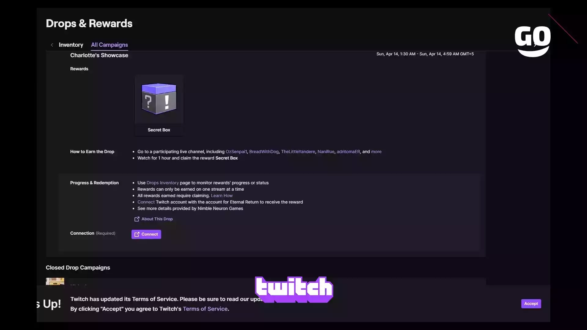 Подарки Charlotte’s Showcase от Twitch для игры Eternal Return