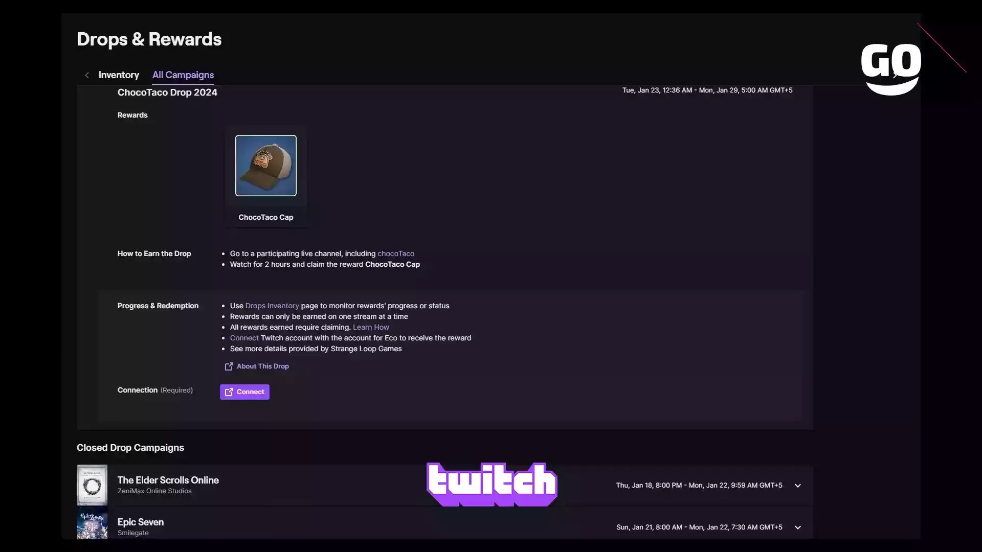 Эксклюзивные награды Twitch Drops: ChocoTaco Drop 2024 для Eco