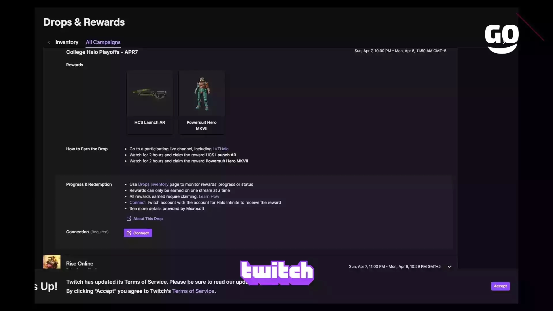 Подарки Twitch за просмотр College Halo Playoffs в Halo Infinite
