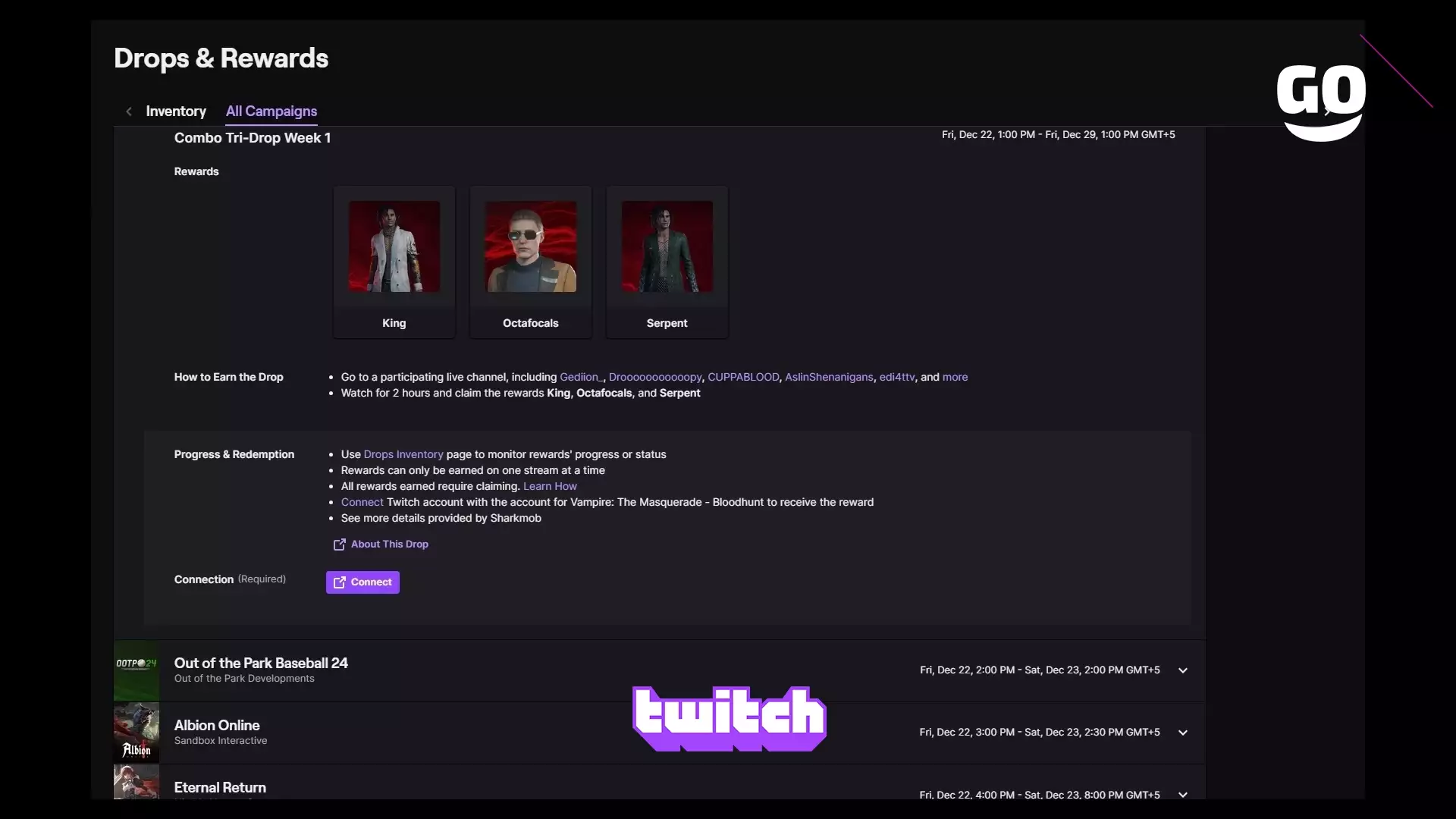 Уникальные Twitch Drops: Неделя Триадных Подарков в Vampire: The Masquerade — Bloodhunt
