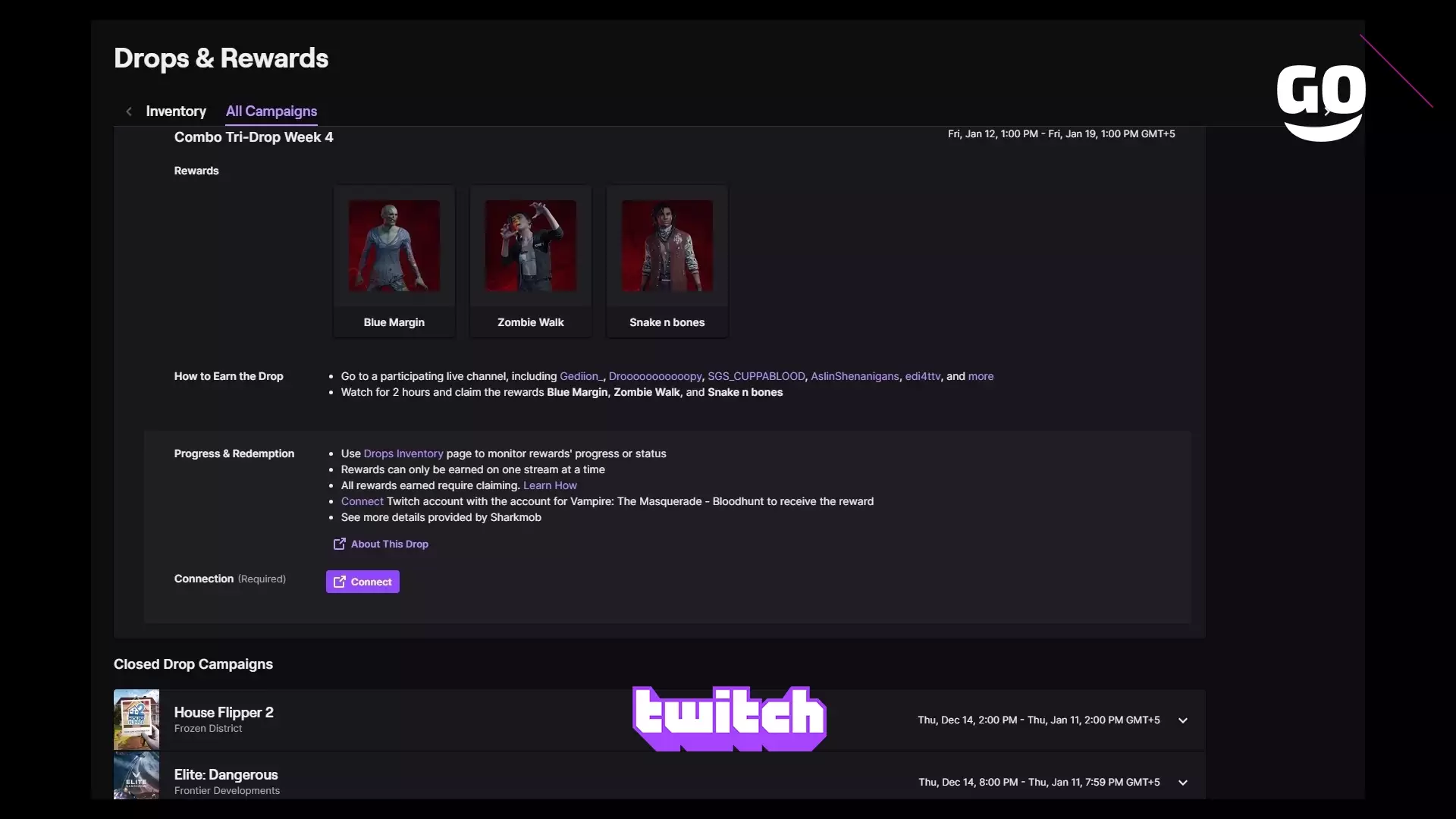 Twitch Drops раздает Combo Tri-Drop Week 4 для Vampire: The Masquerade — Bloodhunt