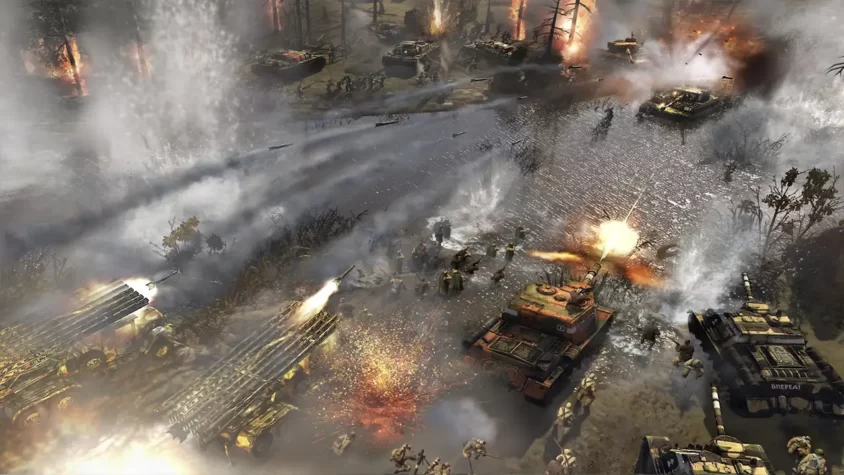 Огненное сражение в игре Company of Heroes 2