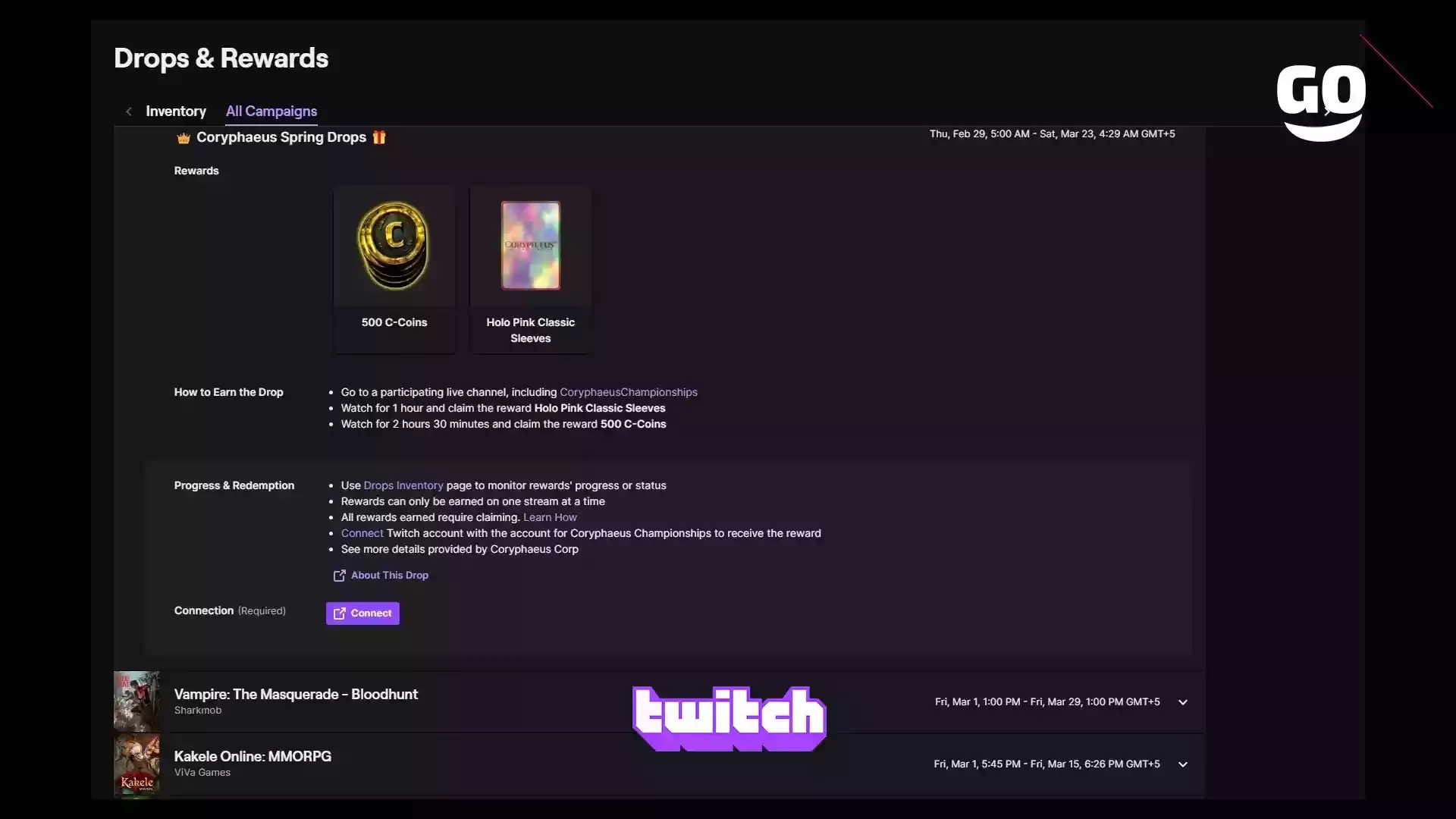 Подарки от Twitch Drops для участников Coryphaeus Championships