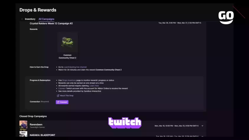 Получите игровые предметы Crystal Raiders Week 12 Campaign #2 благодаря Twitch Drops. Crystal Raiders Week 12 Campaign #2