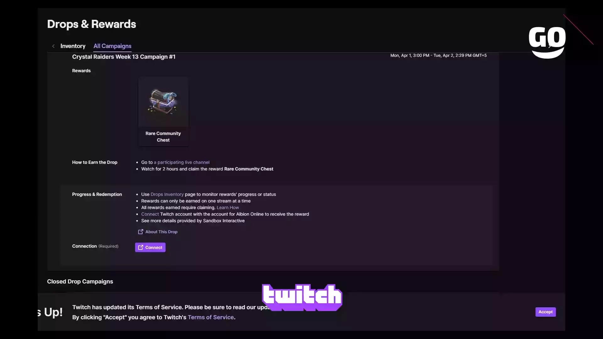Twitch Drops подарки Crystal Raiders для Albion Online