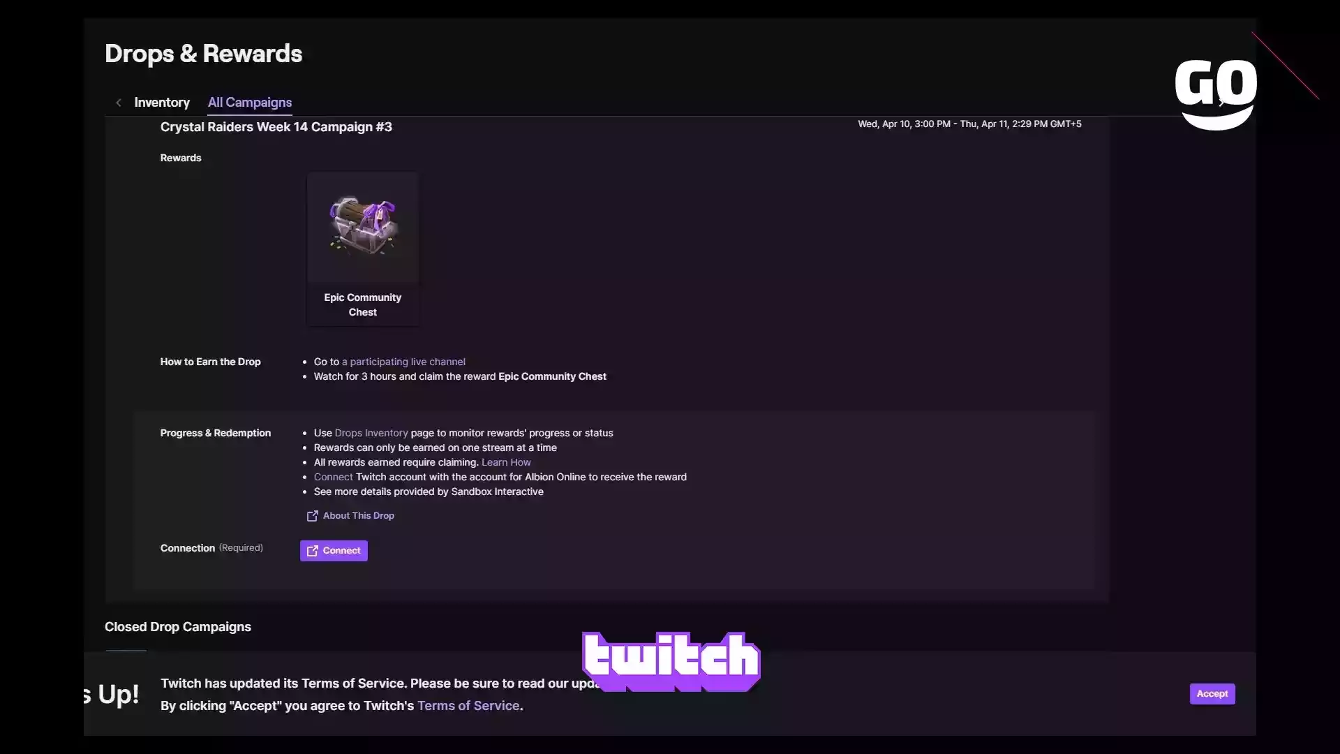Получай игровые подарки от Twitch Drops: Crystal Raiders на 14 неделе, кампания №3 в Albion Online