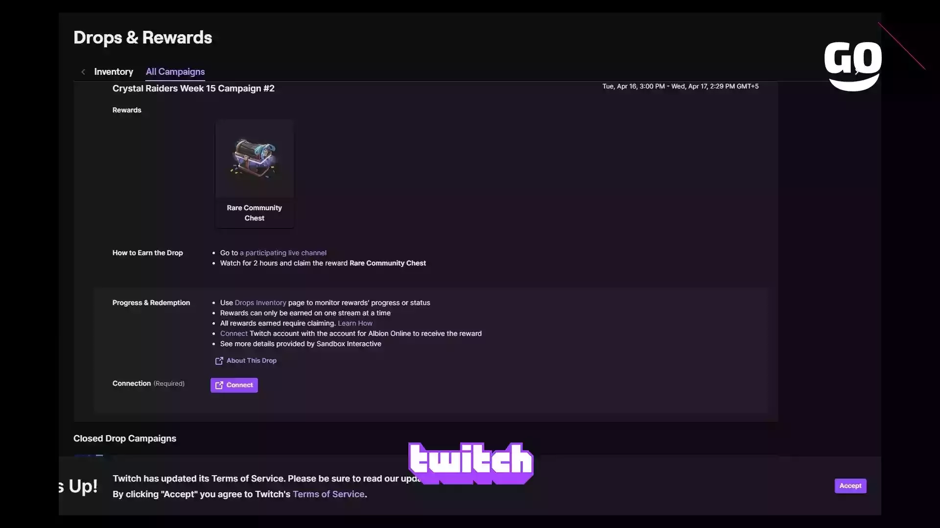 Twitch Drops: Неделя Кристальных Налетов 15 Кампания #2 для Albion Online