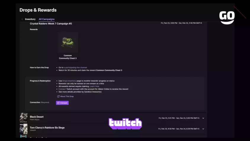 Эксклюзивные игровые подарки Crystal Raiders Week 7 Campaign #5 от Twitch Drops Crystal Raiders Week 7 Campaign #5