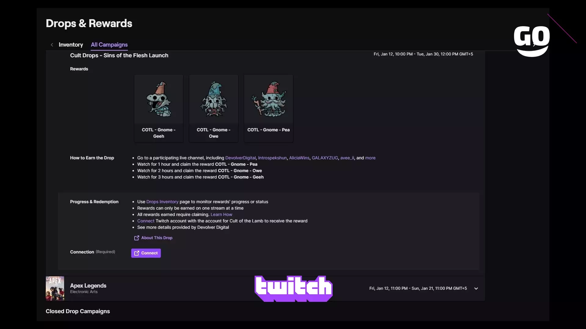 Twitch Drops предлагает уникальные игровые бонусы — Sins of the Flesh Launch для Cult of the Lamb