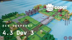 Обложка статьи об обновлении Godot 4.3 dev 3