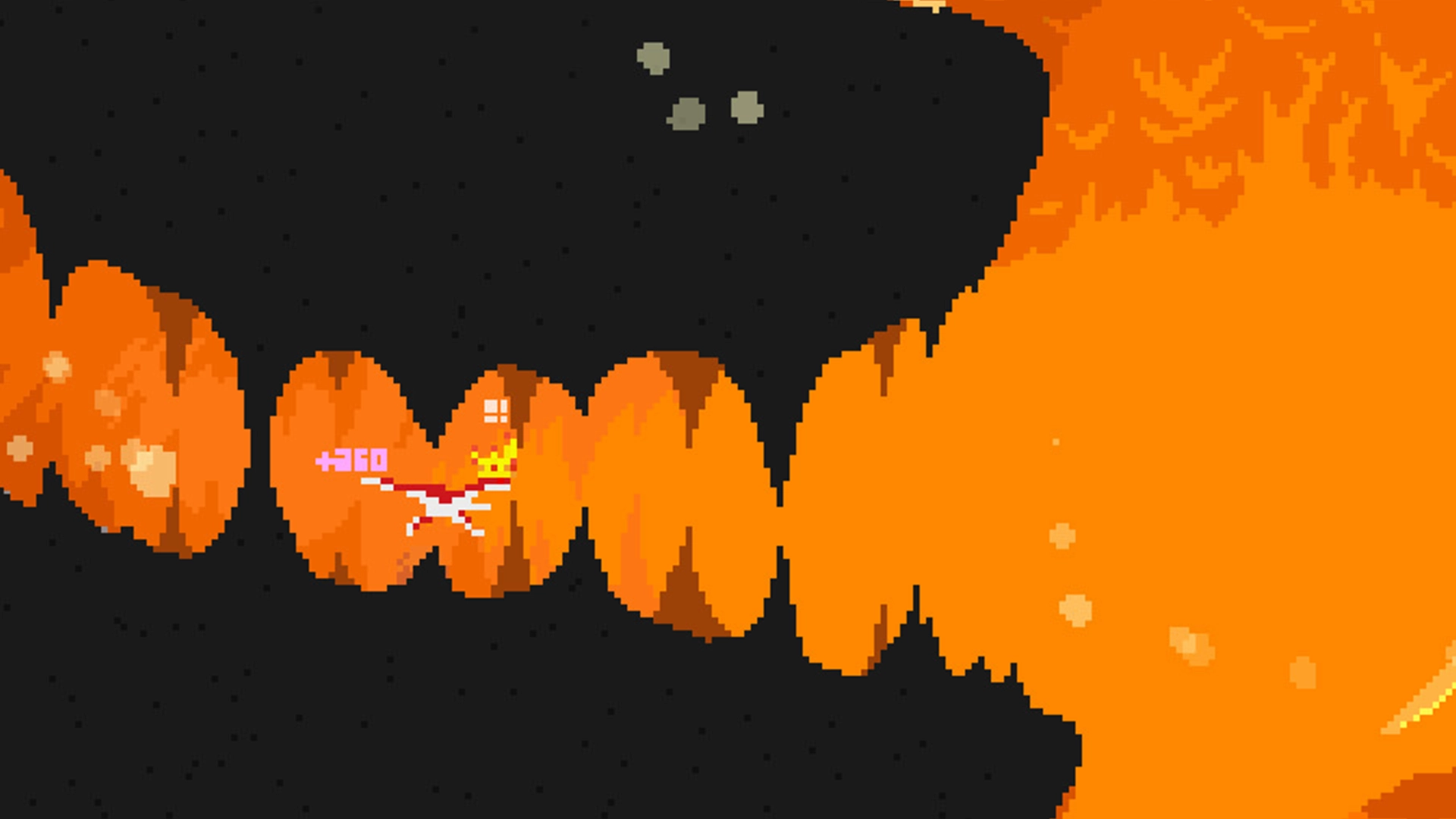 Бегство через лаву в Dino Run DX