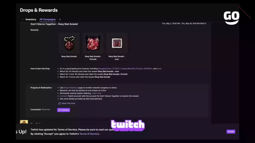 Специальный игровой пак Don’t Starve Together — Rosy Red Amulet, доступный через Twitch Drops. Don't Starve Together - Rosy Red Amulet