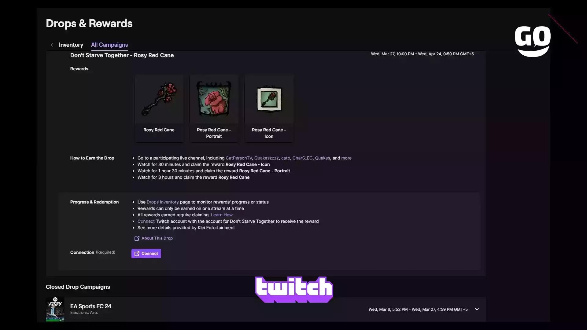 Награды Twitch Drops для Don’t Starve Together: Rosy Red Cane ждут вас