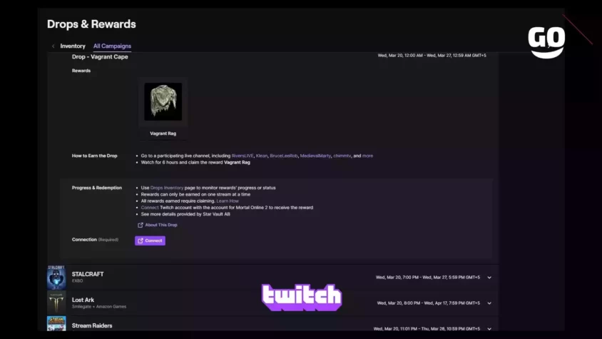 Подарки от Twitch Drops — облик Vagrant Cape для игры Mortal Online 2. Drop - Vagrant Cape