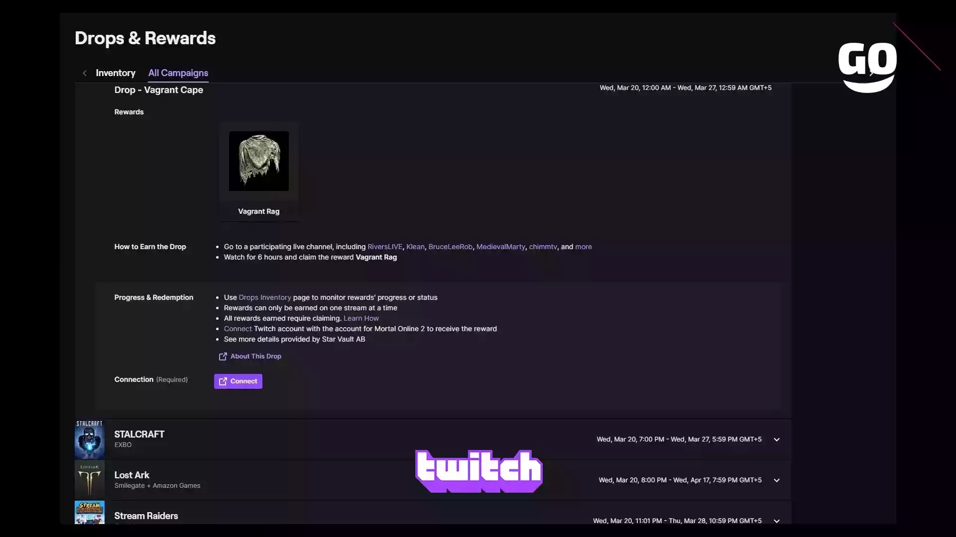 Получи скин Vagrant Cape в Mortal Online 2 через Twitch Drops