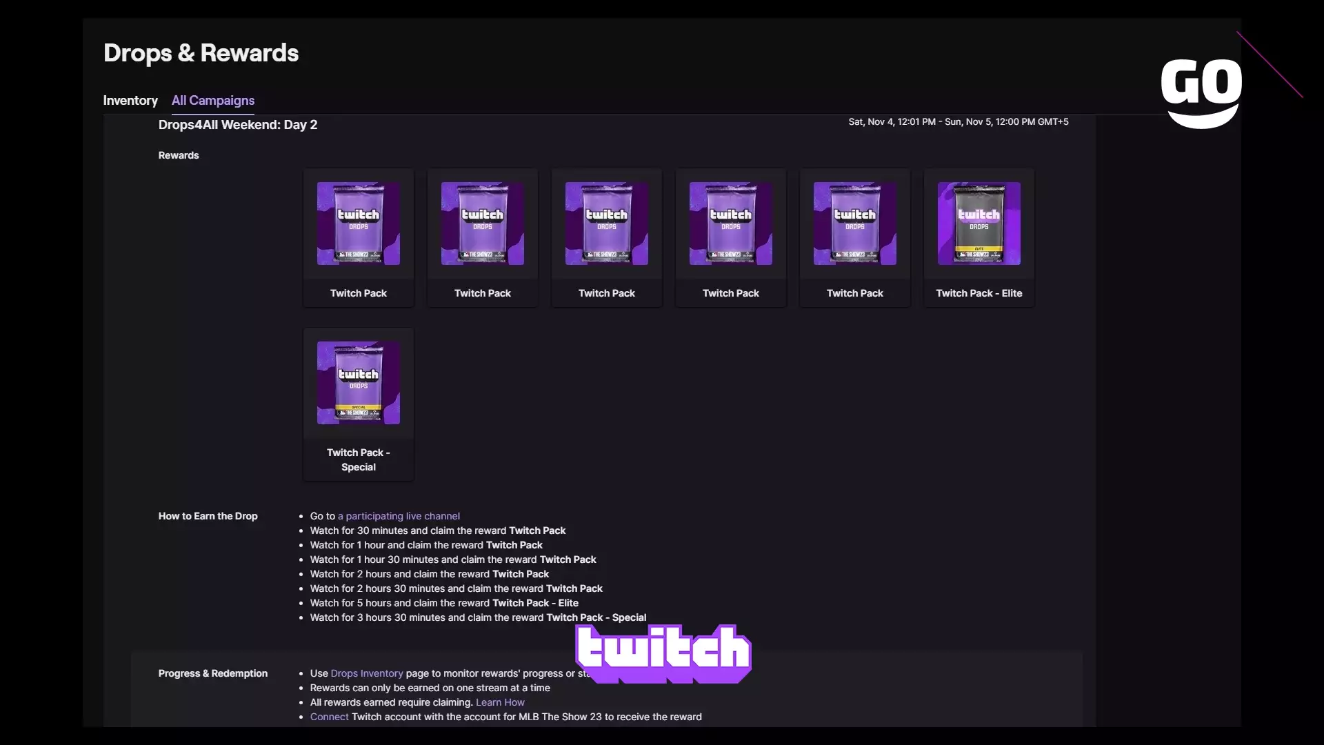 Twitch Drops раздает Drops4All Weekend: Day 2 для MLB The Show 23
