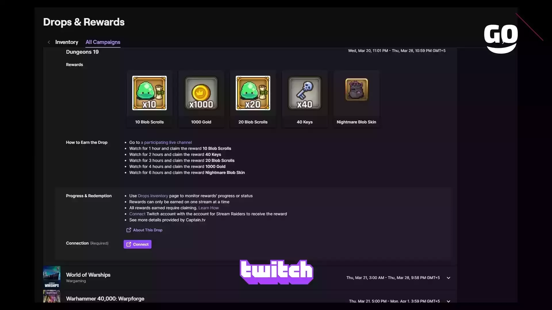Получи бонусы Dungeons 19 в Stream Raiders через Twitch Drops