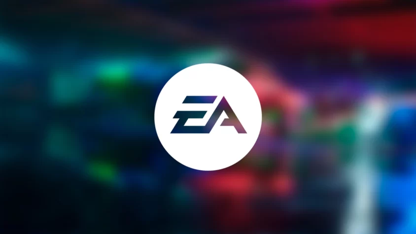 Логотип EA App на фоне размытого света