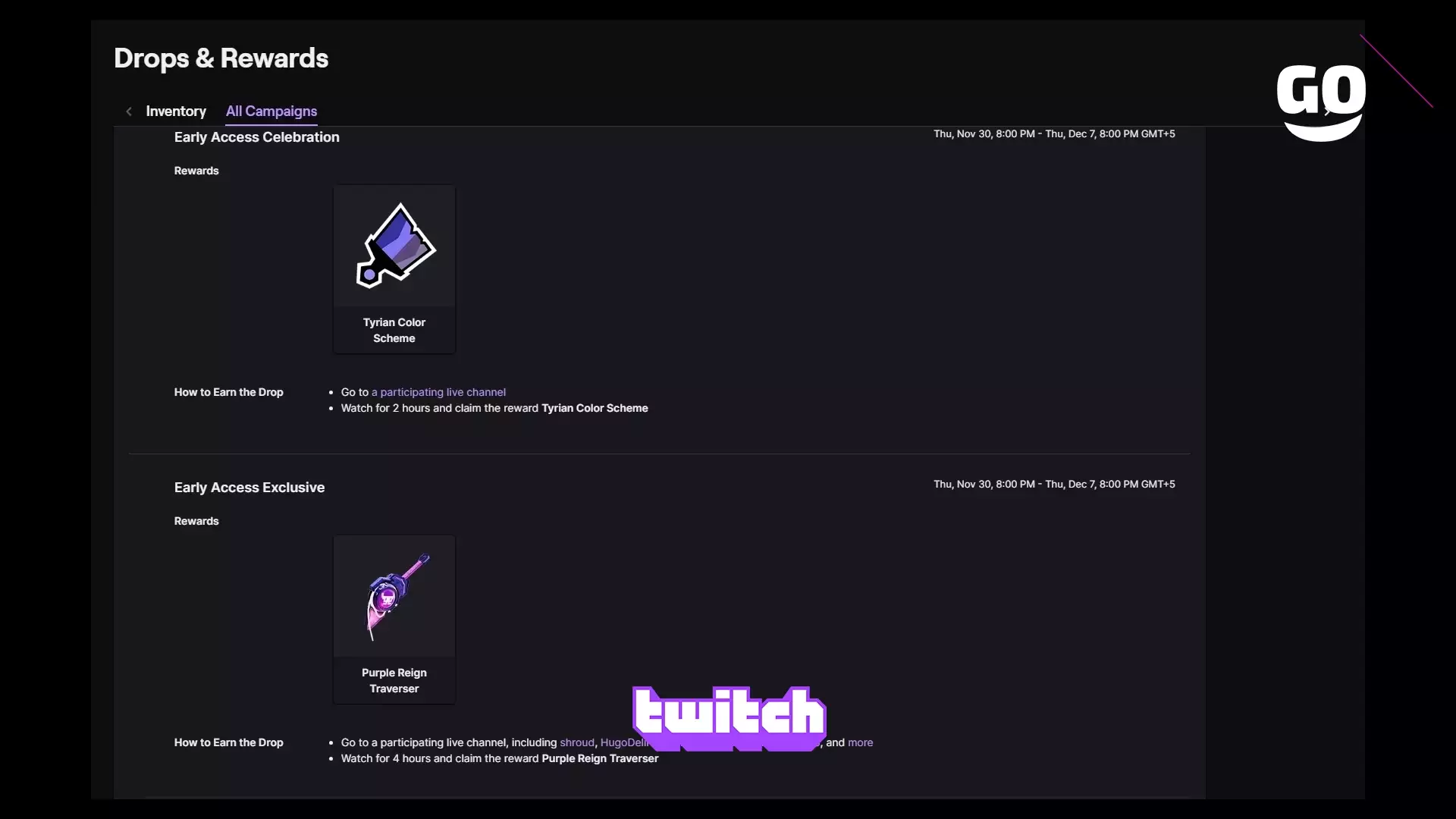 Twitch Drops: Early Access Celebration для Warhaven