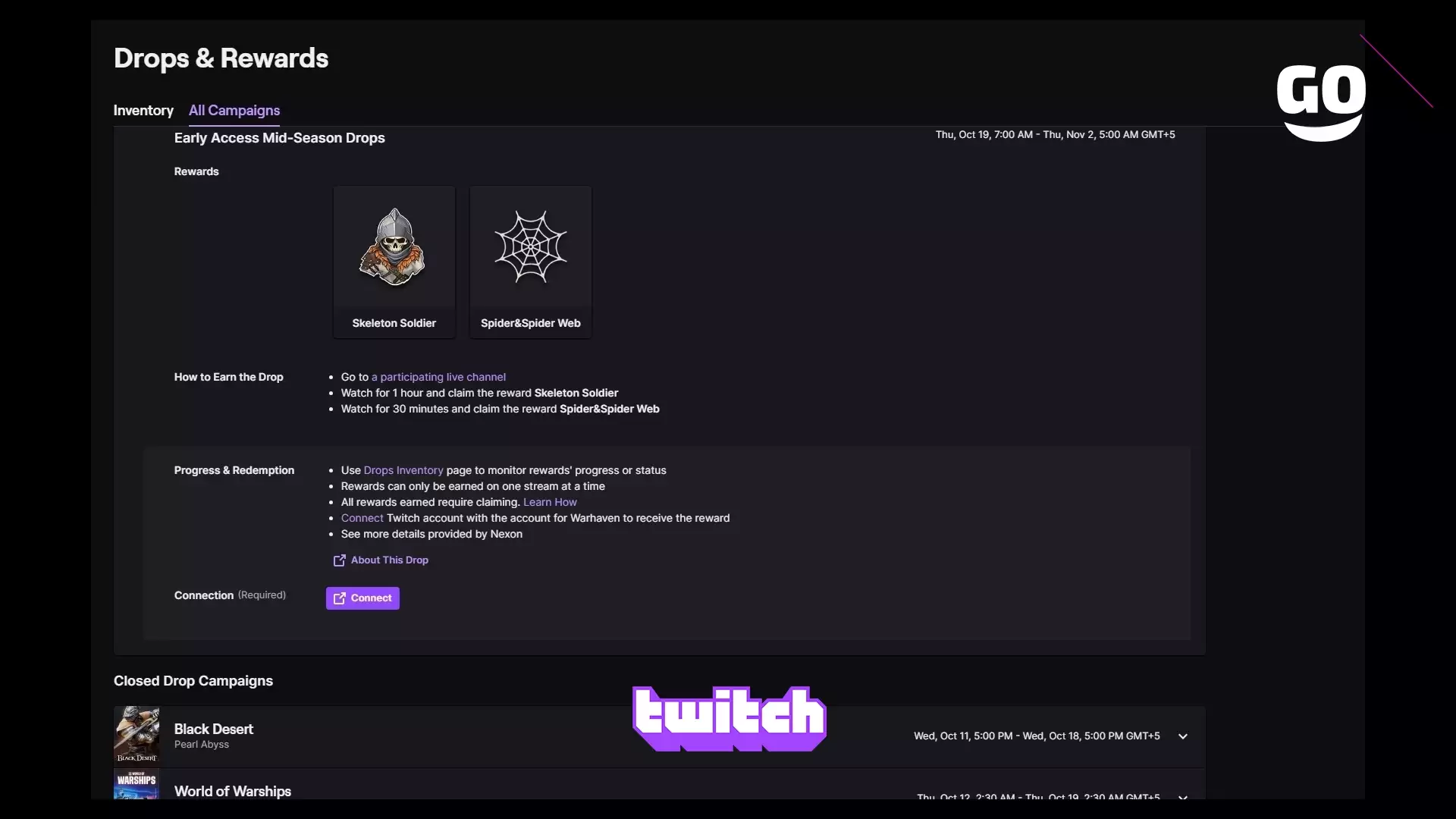 Забери свои Twitch Drops предметы для игры Warhaven в режиме Early Access Mid-Season
