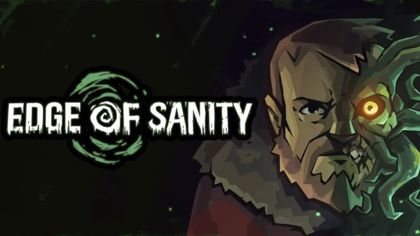 Обложка Edge of Sanity с изображением героя и жуткой сущности