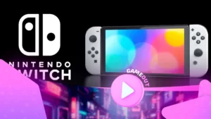 Nintendo Switch с контроллерами Joy-Con, играя в популярные игры