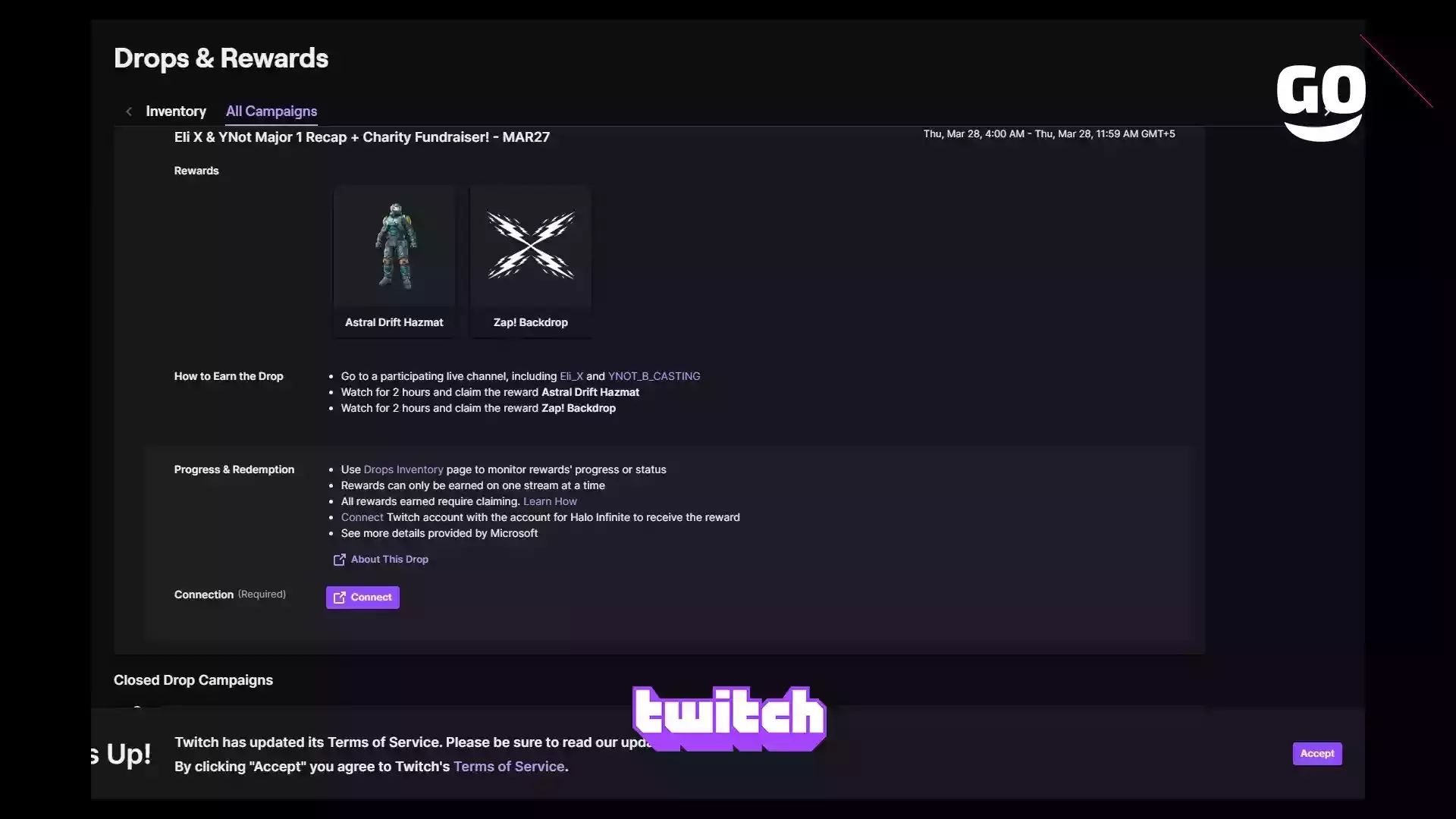 Уникальные Twitch Drops для Halo Infinite: Eli X & YNot Major 1 и благотворительность — 27 марта