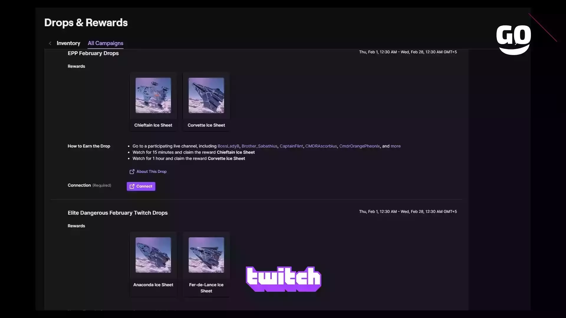 Twitch Drops раздает EPP February Drops для Elite: Dangerous