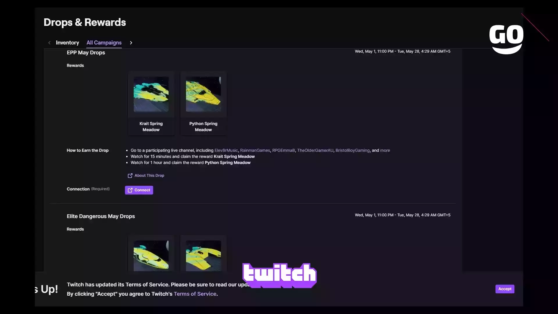 Twitch Drops Майские Сюрпризы для Elite: Dangerous