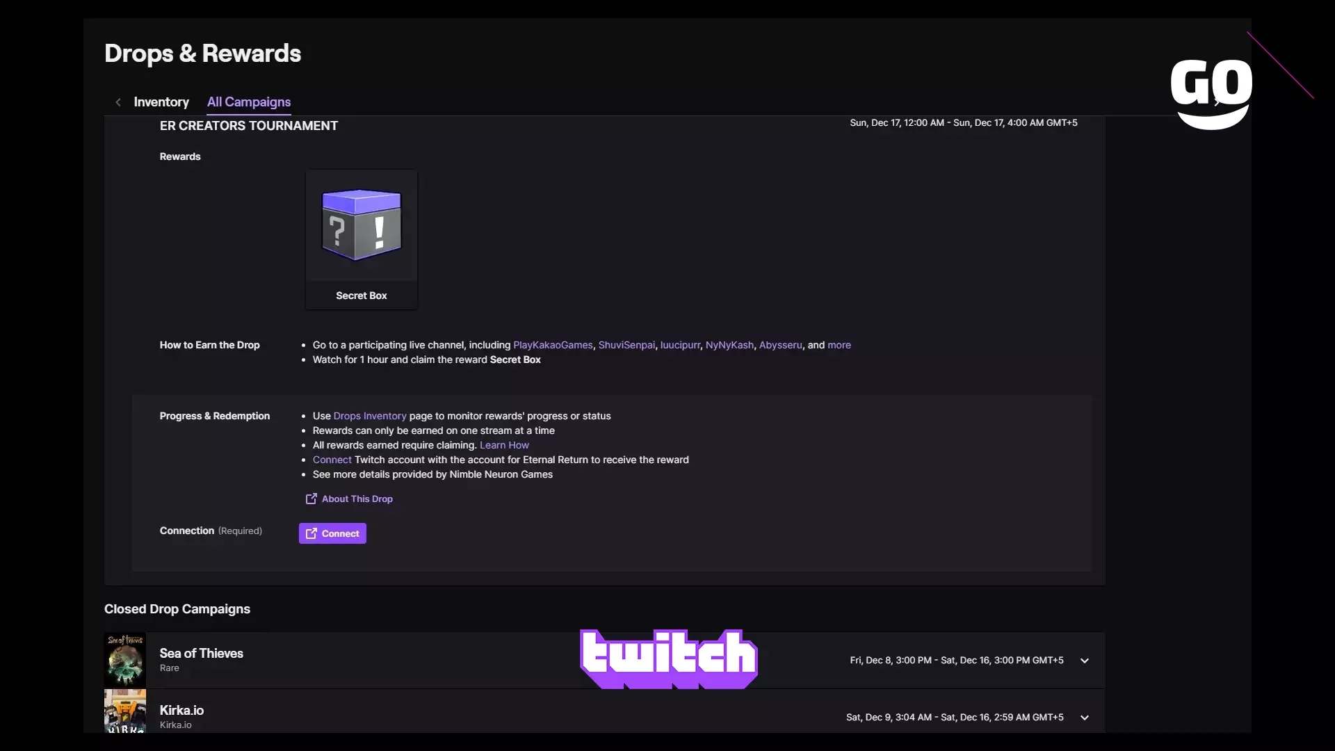 Twitch Drops: ER CREATORS TOURNAMENT для Eternal Return