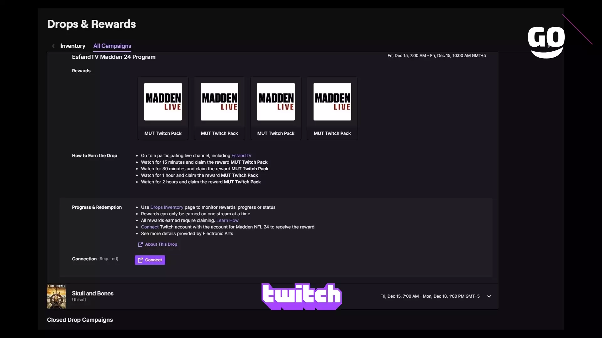 Twitch Drops: эксклюзивные игровые предметы EsfandTV Madden 24 в Madden NFL 24