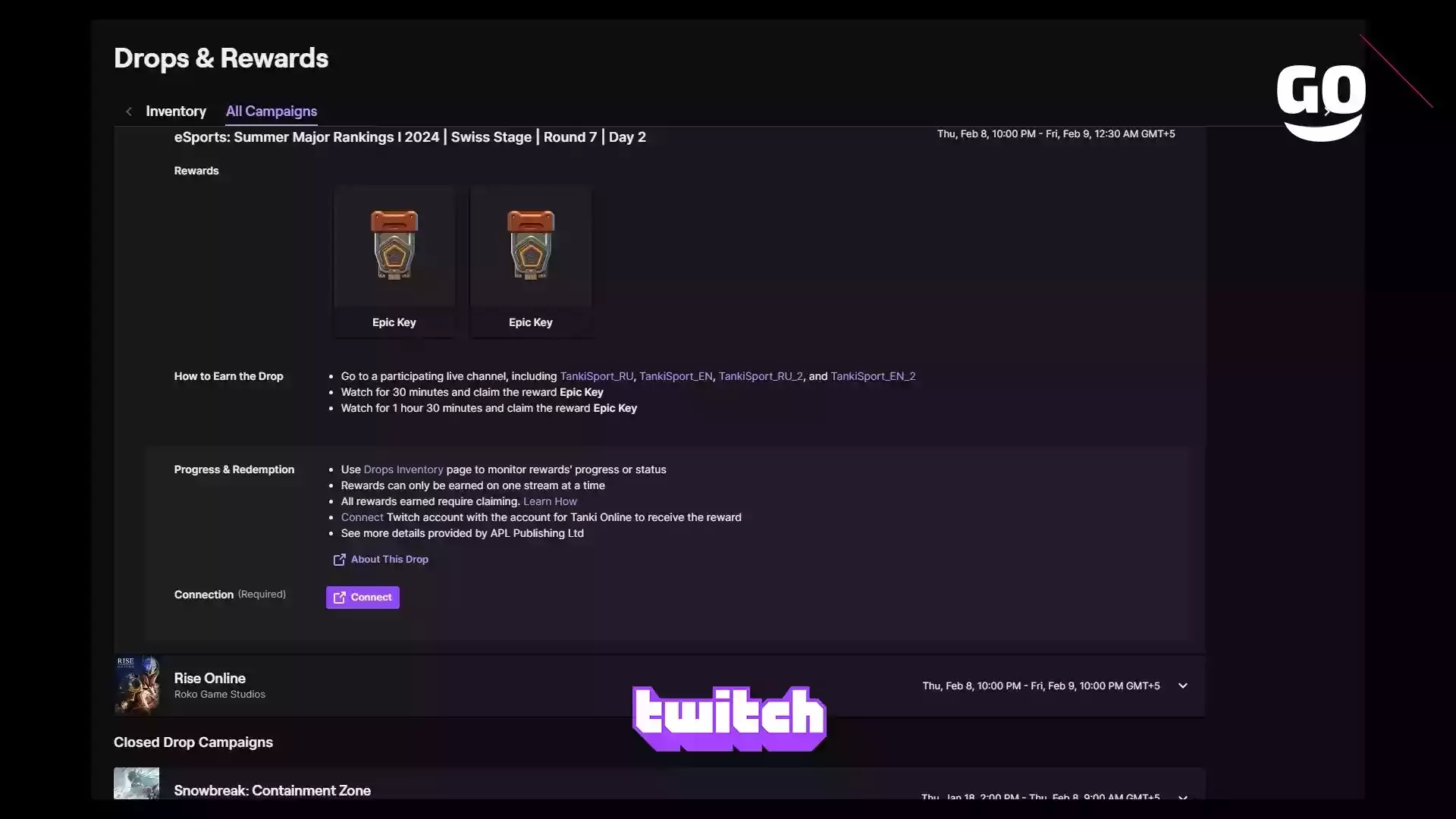 Подарки от Twitch Drops: Летний Рейтинговый Турнир I 2024 для игроков Tanki Online