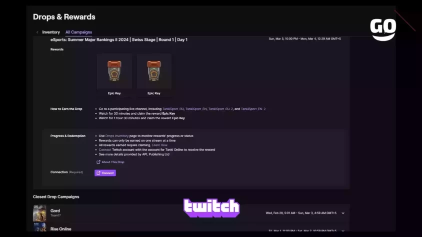 Игровые бонусы от Twitch Drops за участие в Летнем Рейтинге Major II 2024 для Tanki Online. eSports: Summer Major Rankings II 2024 | Swiss Stage | Round 1 | Day 1