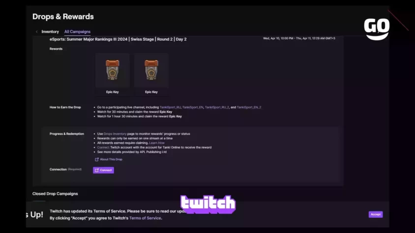 Бонусы от Twitch Drops во время летнего турнира Tanki Online 2024 eSports: Summer Major Rankings III 2024 | Swiss Stage | Round 2 | Day 2