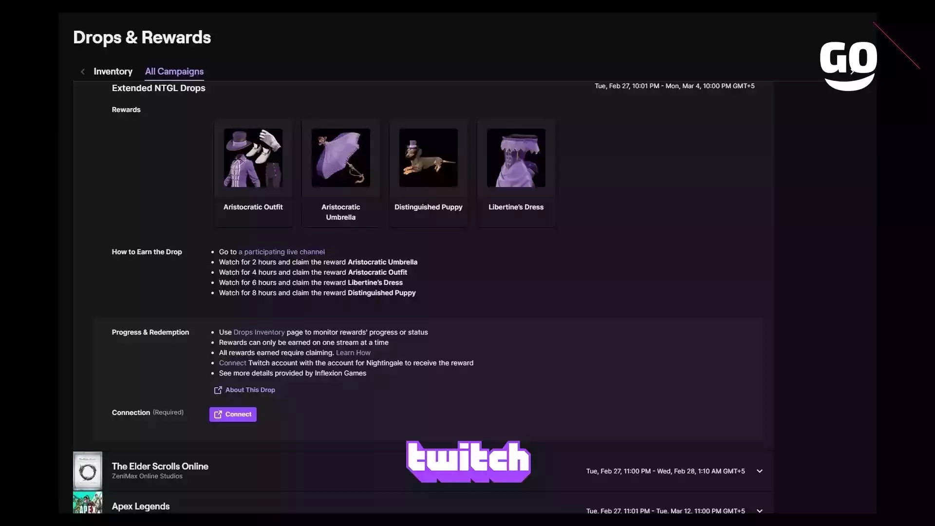 Получи эксклюзивные игровые предметы для Nightingale через Twitch Drops