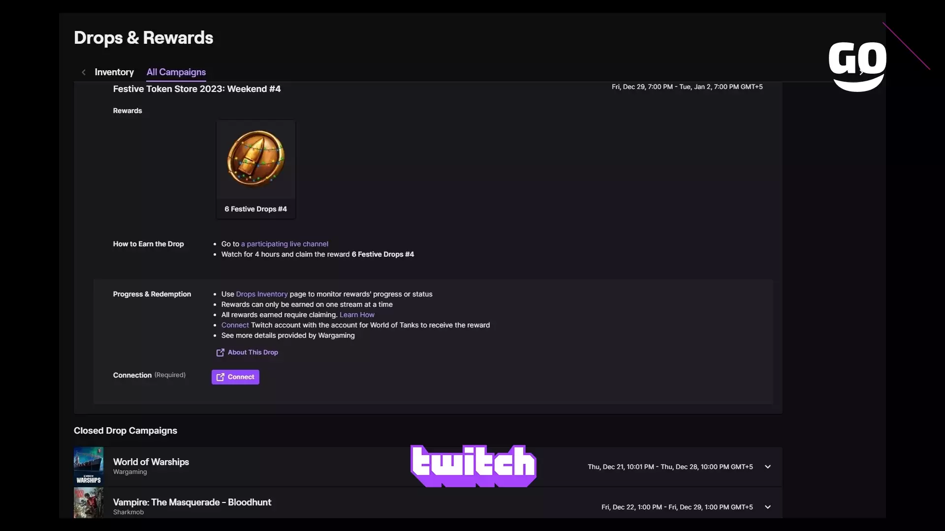 Twitch Drops: Уикенд с Festive Token Store 2023 для World of Tanks