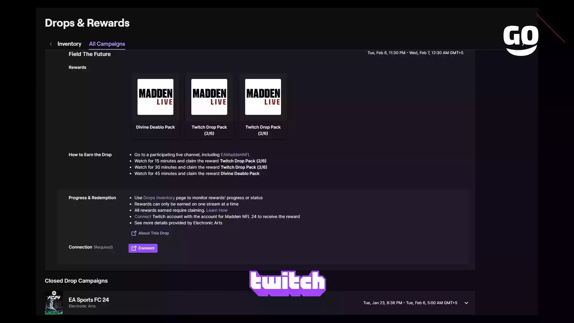 Получите уникальные игровые бонусы Field The Future для Madden NFL 24 через Twitch Drops