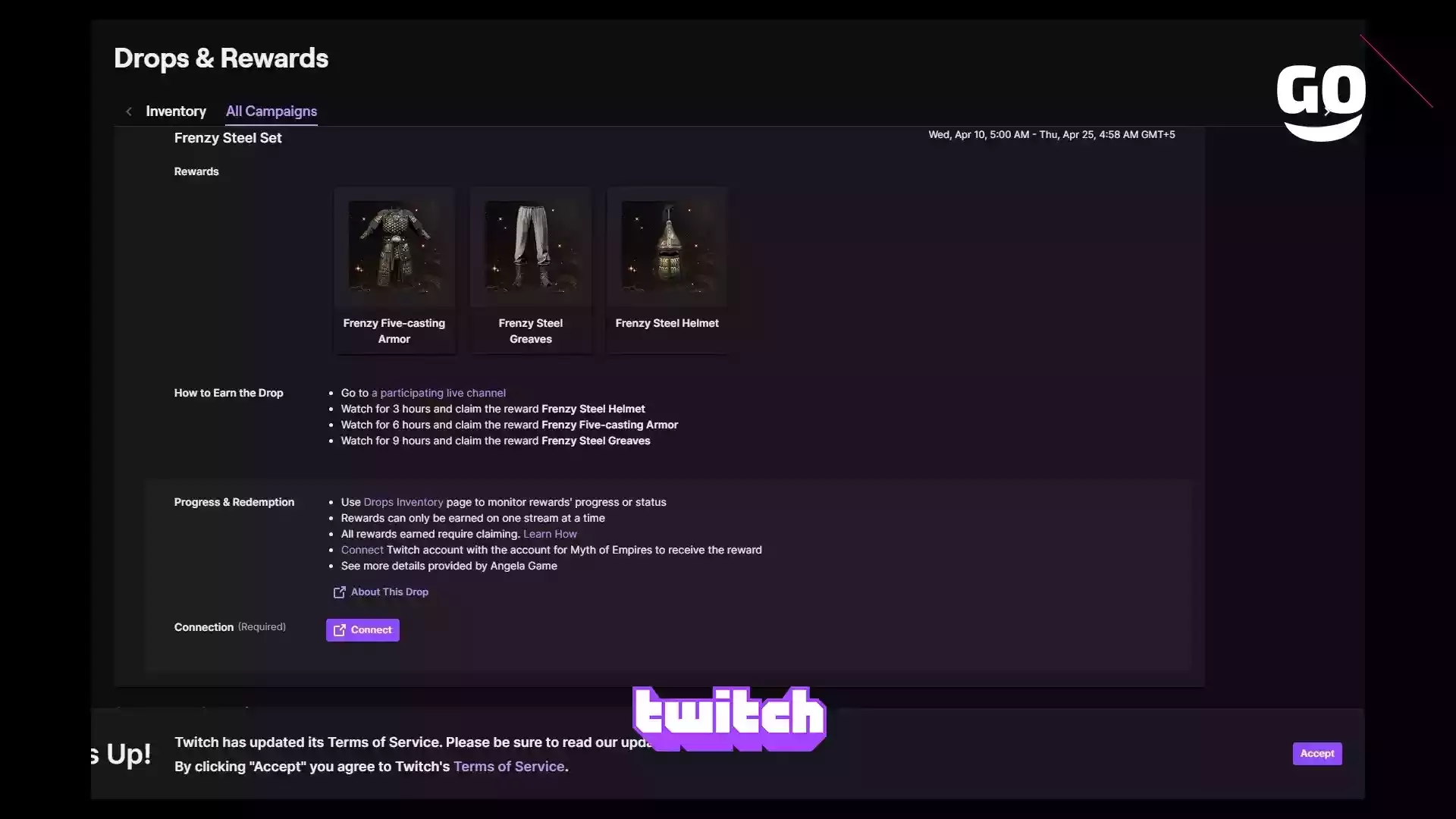Получайте бонусы Frenzy Steel для Myth of Empires с Twitch Drops