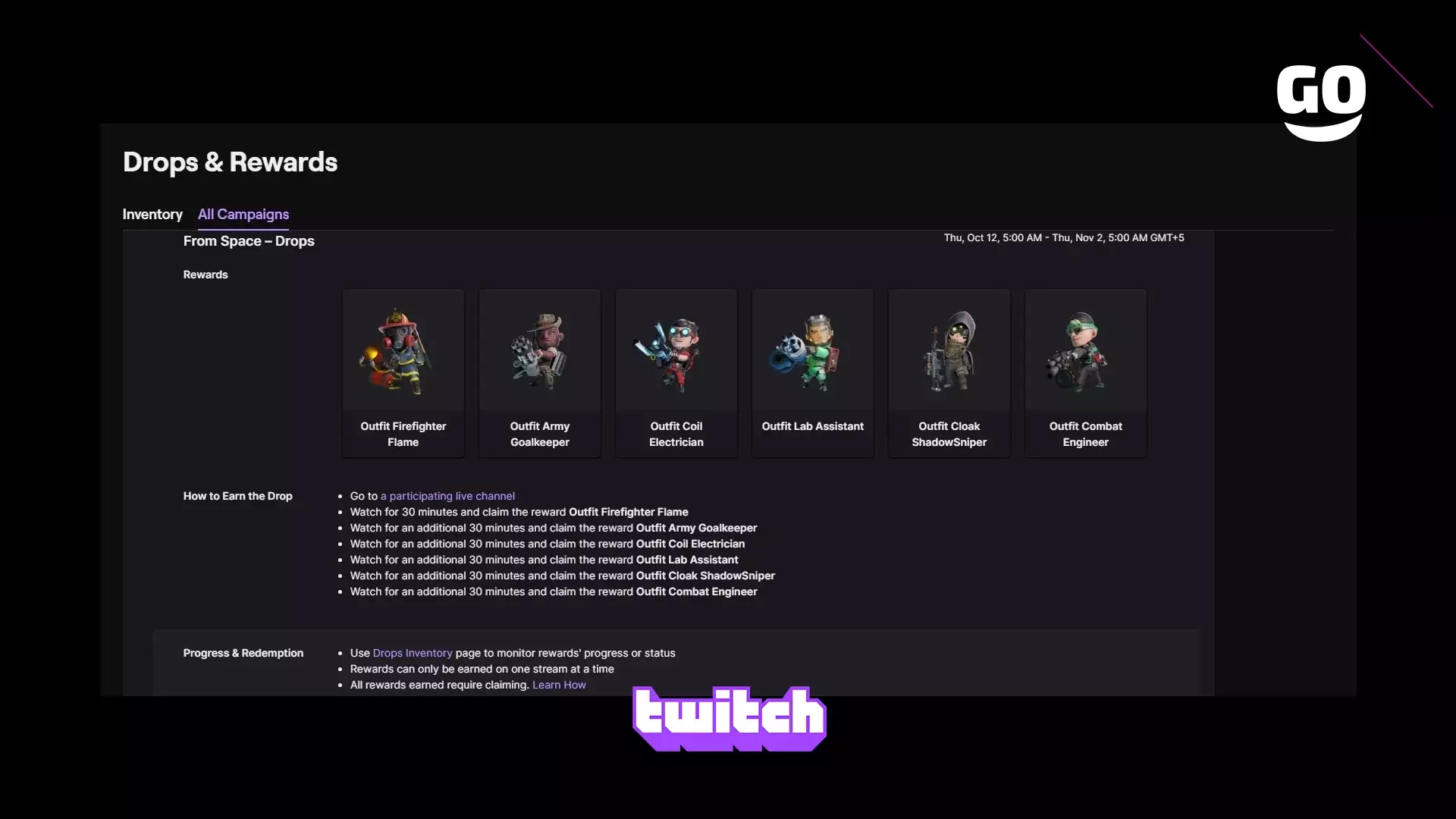 Заветные Twitch Drops теперь и в From Space!