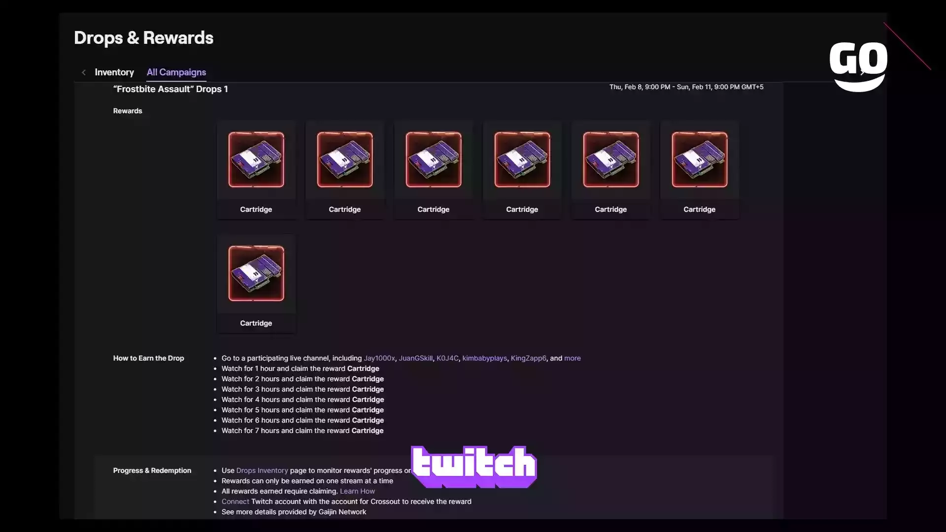 Twitch Drops представляет: бонусы «Морозный штурм» для Crossout