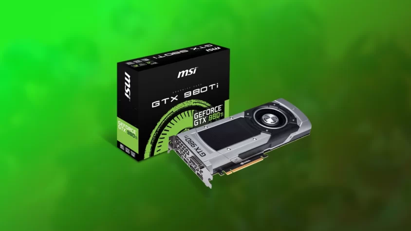 Видеокарта GeForce GTX 980 Ti с системой охлаждения, вид сверху