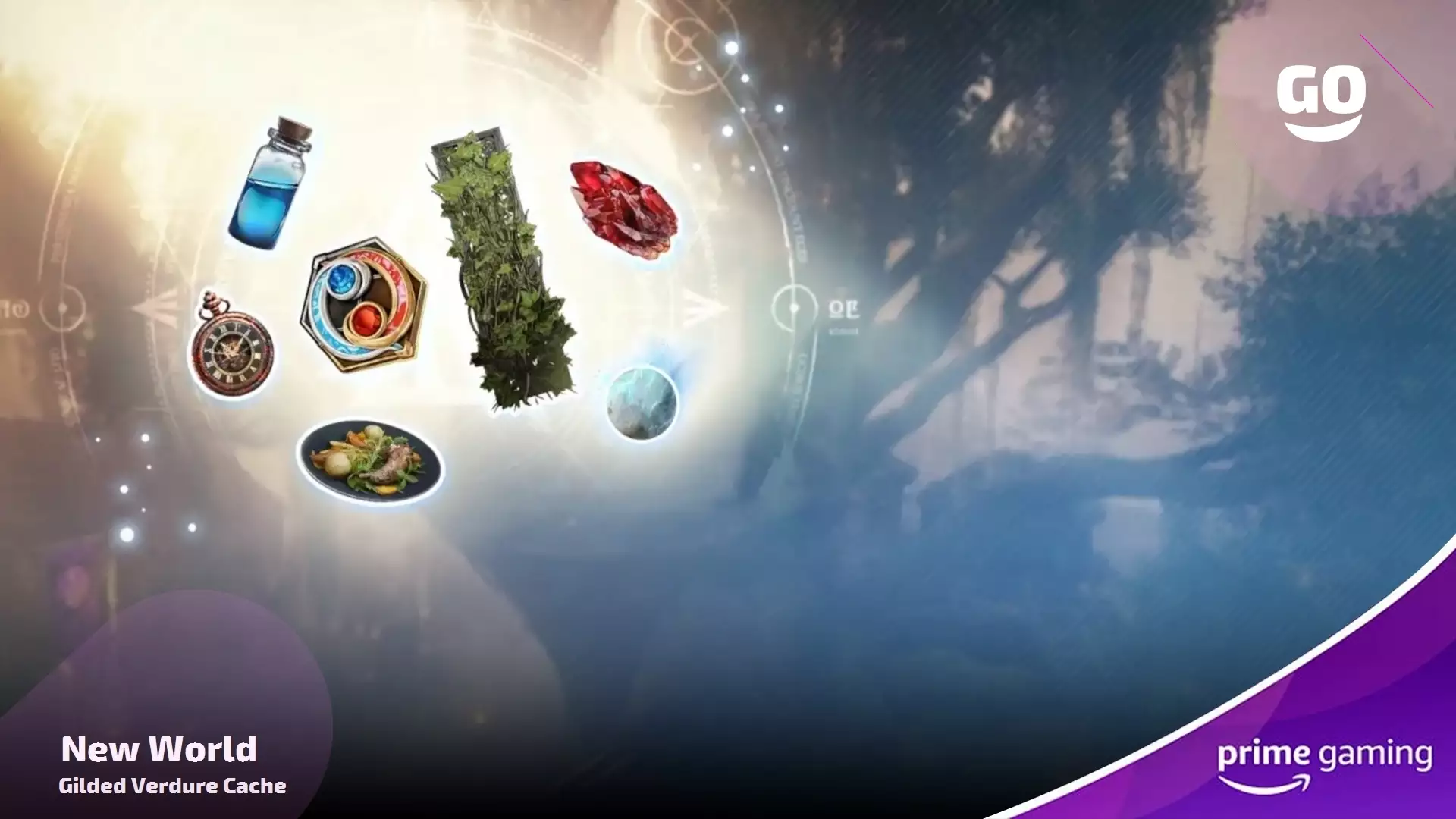 Лут в New World от Prime Gaming: Блестящий Gilded Verdure Cache