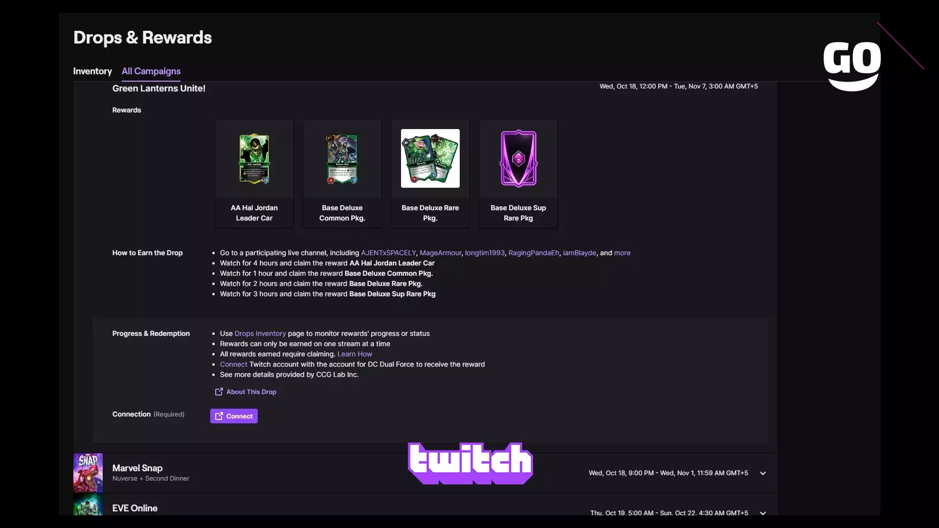 Twitch Drops раздает Green Lanterns Unite! для DC Dual Force