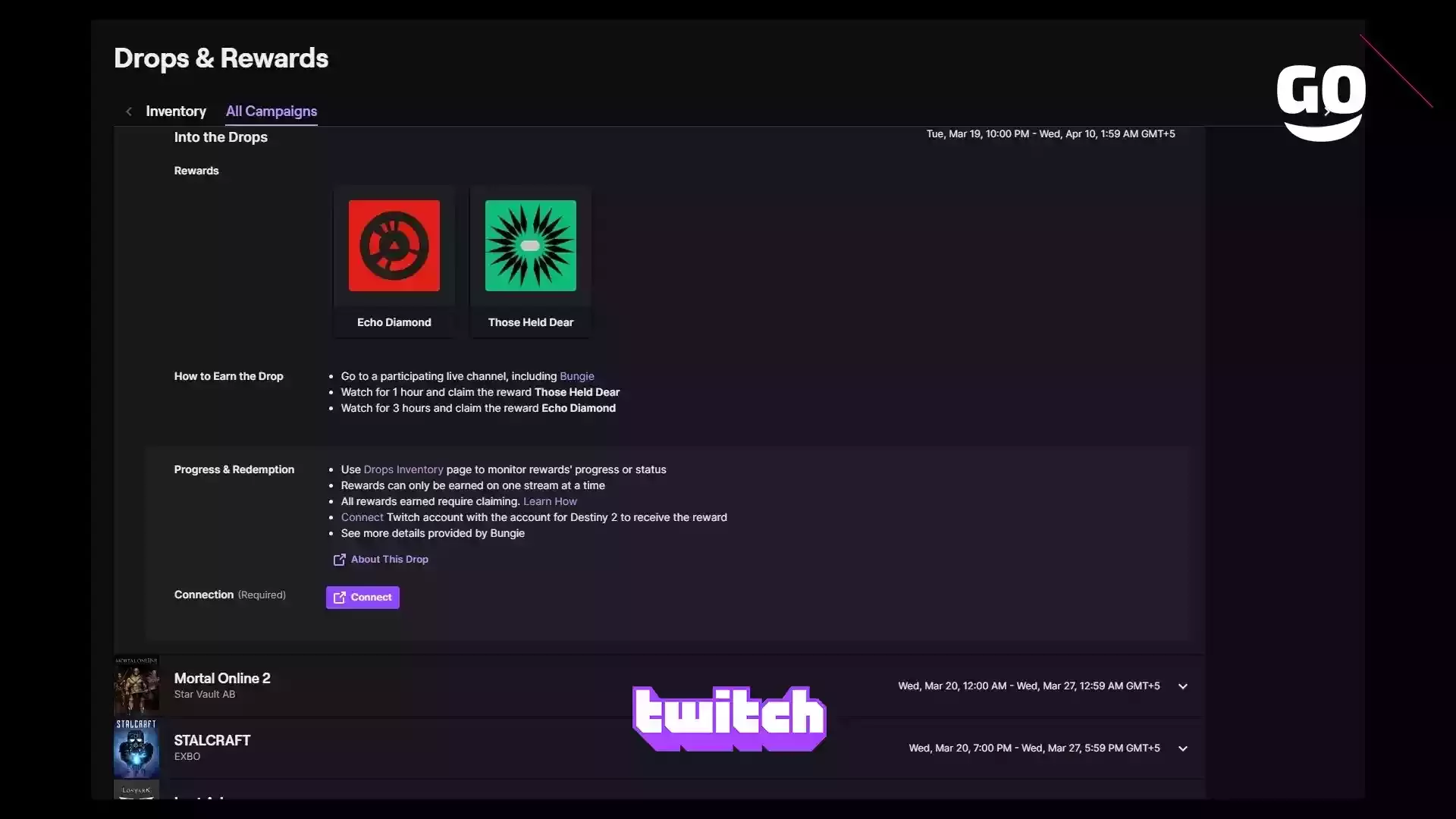 Twitch Drops разыгрывает игровые подарки Guardian Games 3-я неделя: Diamond Medallion для Destiny 2