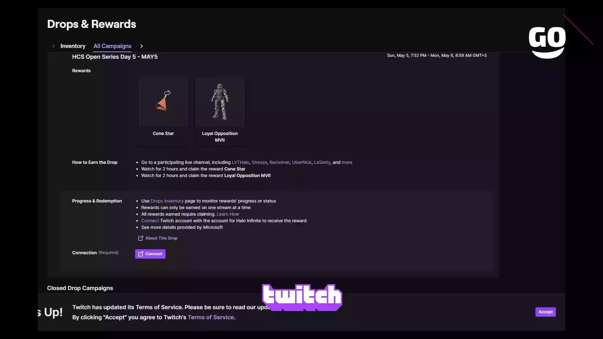 Награды Twitch за Просмотр Серии HCS Open на Halo Infinite