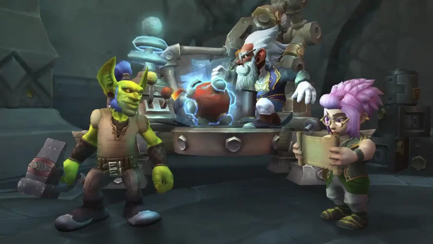 Команда героев World of Warcraft обсуждает план действий у стратегического стола