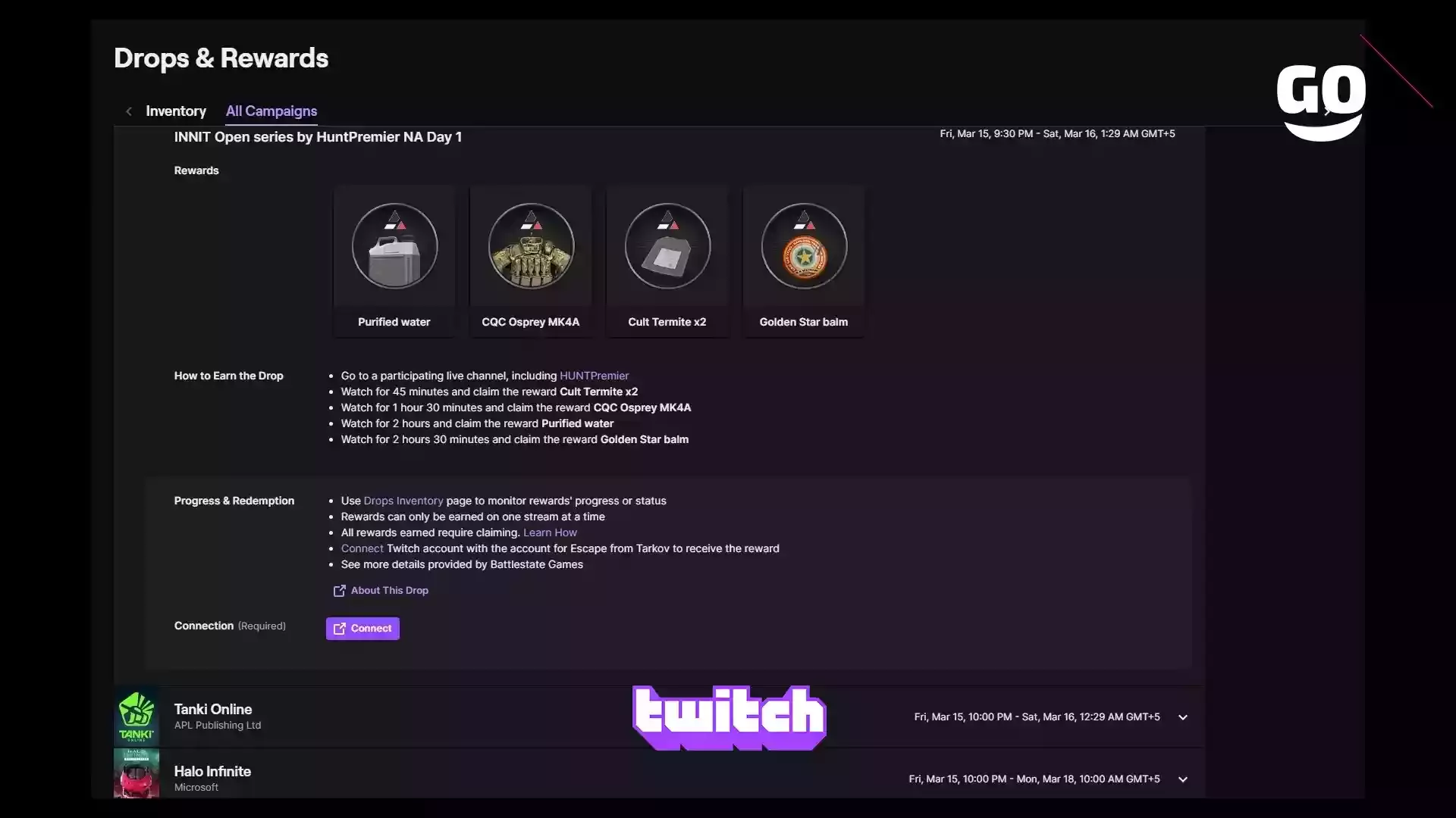 Получи игровые бонусы от Twitch Drops в рамках INNIT Open series для Escape from Tarkov
