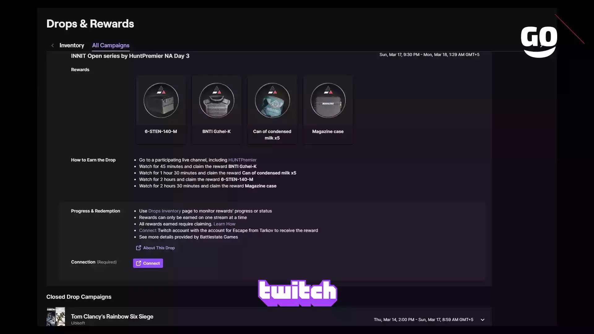 Получи уникальные игровые подарки в Escape from Tarkov от Twitch Drops